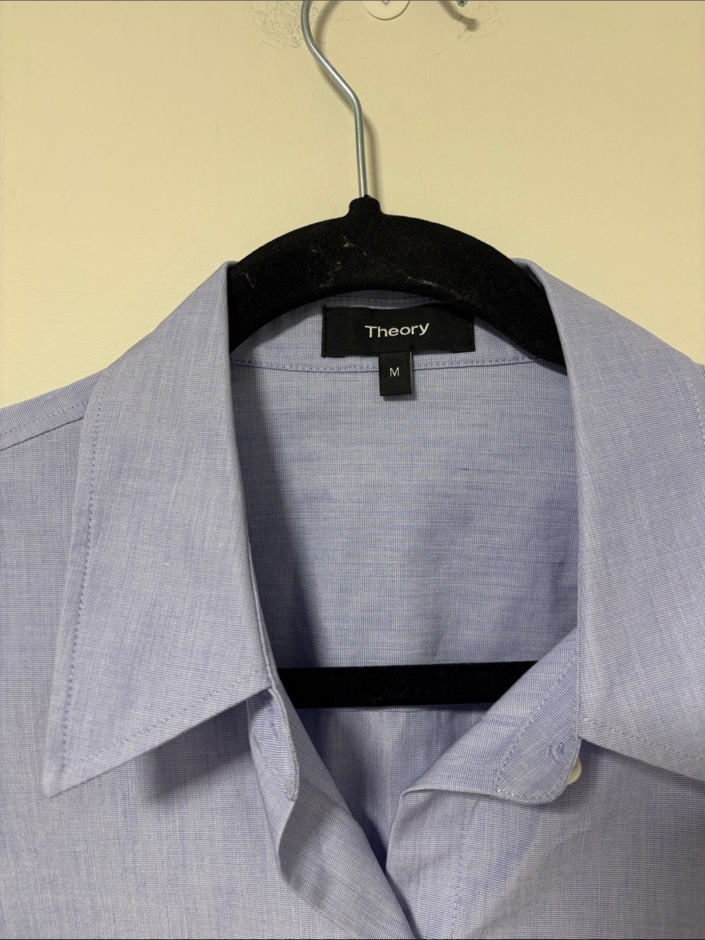 Theory Light Blue Long-Sleeve Shirt Dress with Waist Tie - Picture 6 of 9